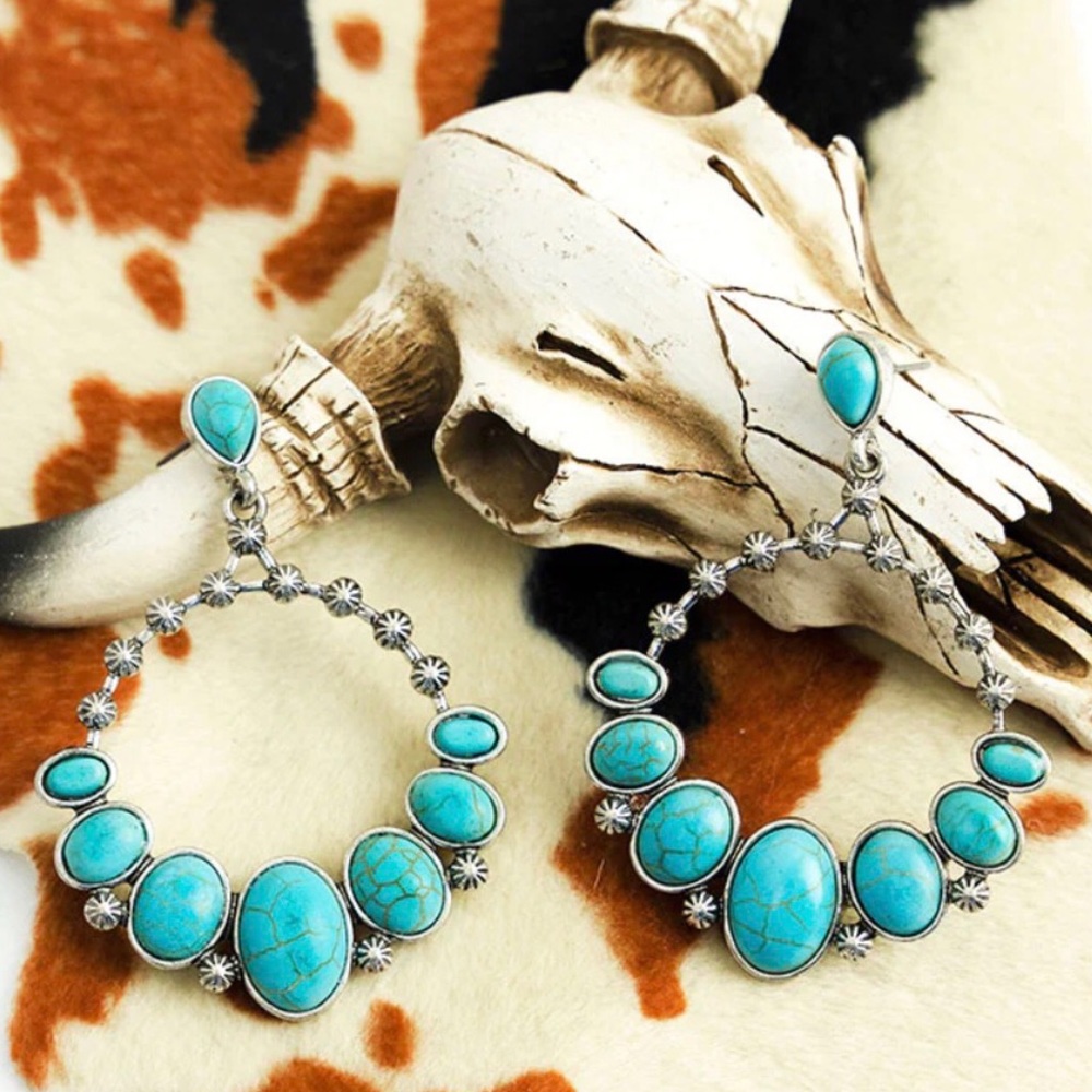 Restocked! NEW Turquoise Ontario Hoop Earrings